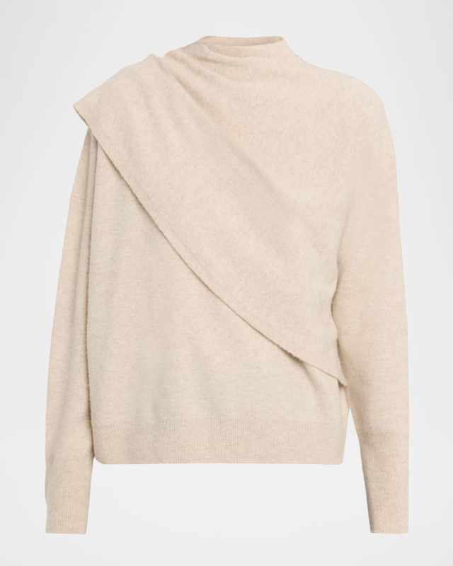 Cashmere-Blend Draped Sweater